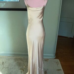 MuMu Satin Bias Cut Gown Slip Dress Maxi XS